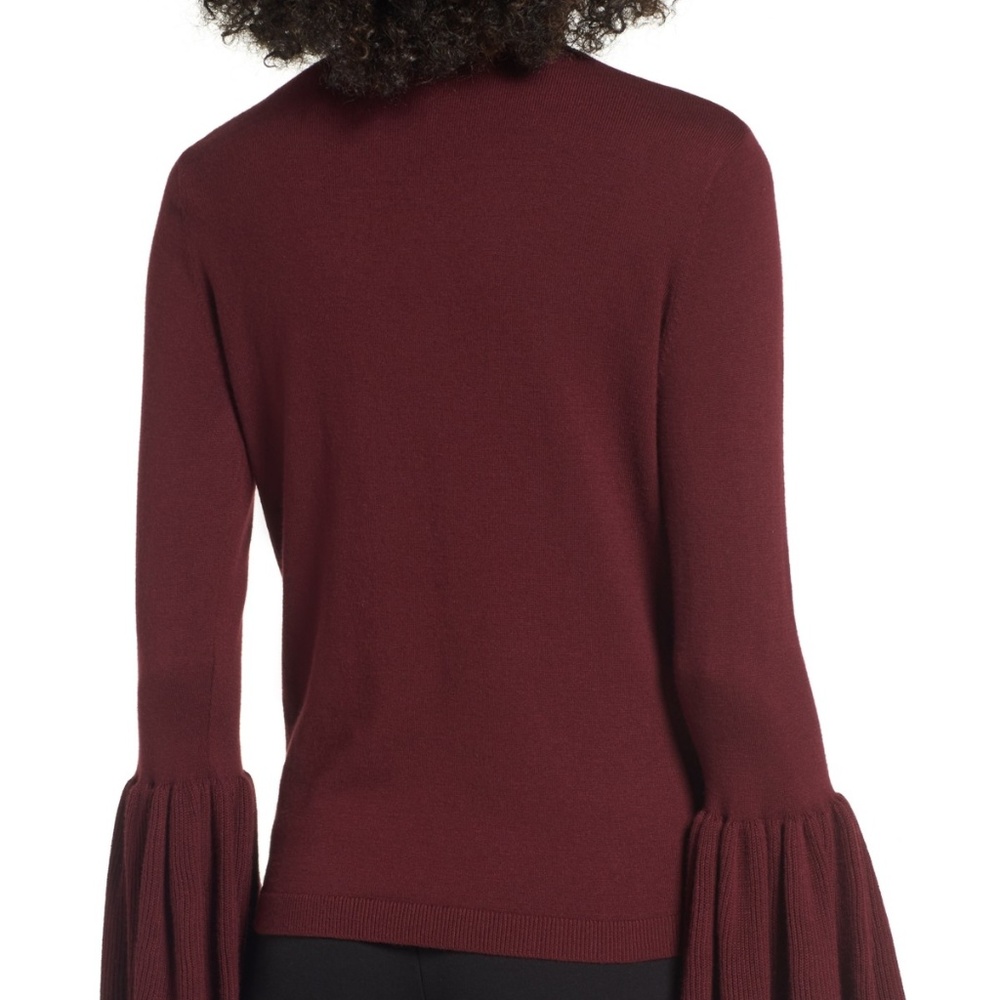 Buckled Choker Scoop Neck Bell Sleeve Knit Top S - Picture 5 of 7